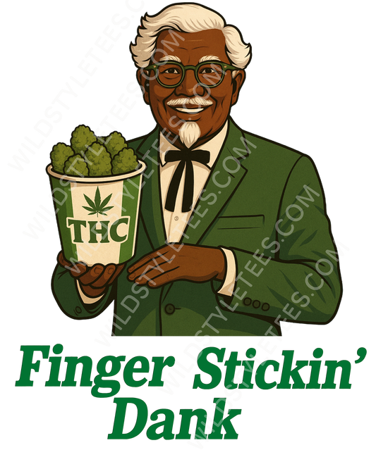 Unisex Finger Stickin Dank Colonel KFC 420 Marijuana Parody T Shirt